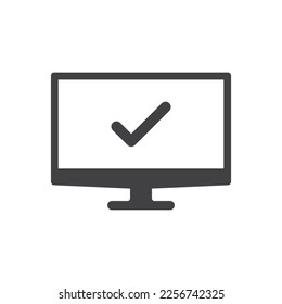 Computer With Mark Icon Sign Symbol