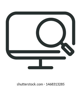 computer market search - minimal line web icon. simple vector illustration. concept for infographic, website or app.