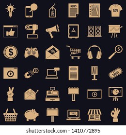 Computer marketing icons set. Simple style of 36 computer marketing vector icons for web for any design