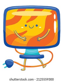 Mascota INFORMÁTICA con estilo de dibujos animados planos