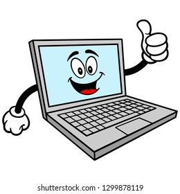 Computer Mascot Thumbs Vector Cartoon Illustration Stock Vector ...