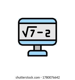 Computer, math icon. Simple color with outline vector elements of knowledge icons for ui and ux, website or mobile application