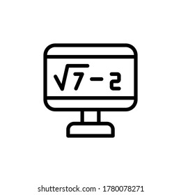 Computer, math icon. Simple line, outline vector elements of knowledge icons for ui and ux, website or mobile application