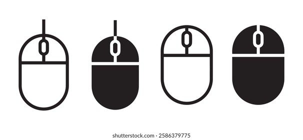 computer mause icon set, flat design best vector icon