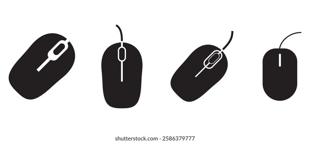 computer mause icon set, flat design best vector icon