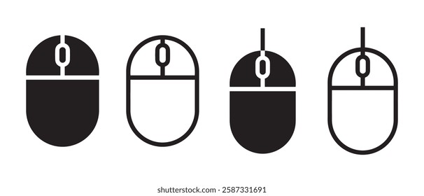 computer mause icon set, flat design best vector icon