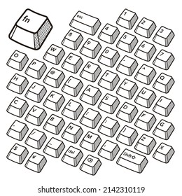 Computer Mechanical Keyboard Keys Set