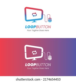 Computer Media Player Loop Button Logo Stock Vector (Royalty Free ...