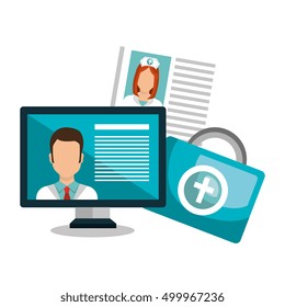 computer with medicine icon