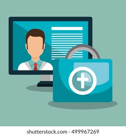 computer with medicine icon