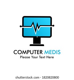 Computer medis symbol logo template illustration