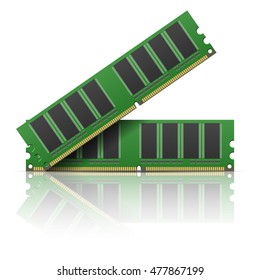 Computer memory on a white background.