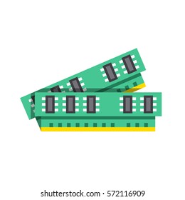 Computer memory, RAM icon. Modern flat design graphic element. Vector illustration.