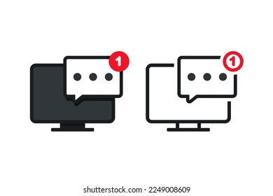 Computer message icon. Illustration vector