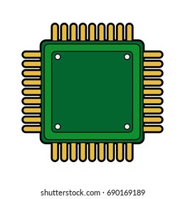 computer microchip circuit hardware element icon