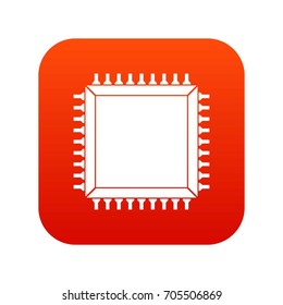 Computer microchip icon digital red for any design isolated on white vector illustration