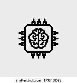 Computer microchip line icons. linear style symbols outline signs. vector illustration logo design graphics