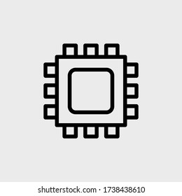 Computer microchip line icons. linear style symbols outline signs. vector illustration logo design graphics