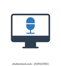 Símbolo de señal de icono de micrófono de computadora
