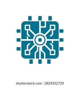 Computer Microprocessor CPU Chip Microchip Flat Icon