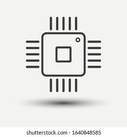 Computer microprocessor icon isolated on white background. Vector illustration. Eps 10.