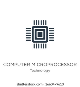 Computer microprocessor icon vector. Trendy flat computer microprocessor icon from technology collection isolated on white background. Vector illustration can be used for web and mobile graphic 