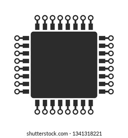 Computer microprocessor vector icon isolated on white background