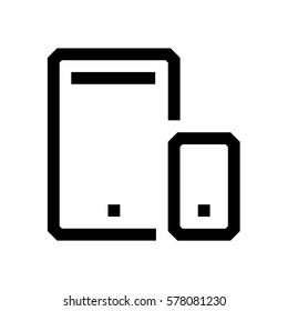 Computer mini line, icon, background and graphic. The icon is black and white, linear  flat, vector, pixel perfect, minimal, suitable for web and print. 