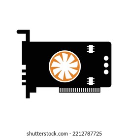 Icono de tarjeta gráfica de minería de datos | Ilustración del vector negro |