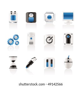 Computer and mobile phone elements icon - vector icon set