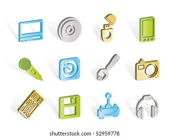 Computer and mobile phone Equipment Icons - Vector Icon Set