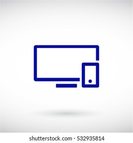 Computer and mobile phone  icon