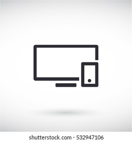 Computer and mobile phone  icon