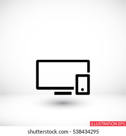 Computer and mobile phone  icon