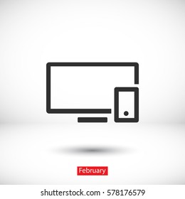 Computer and mobile phone  icon