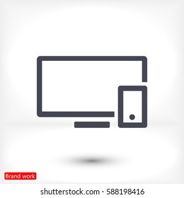 Computer and mobile phone  icon