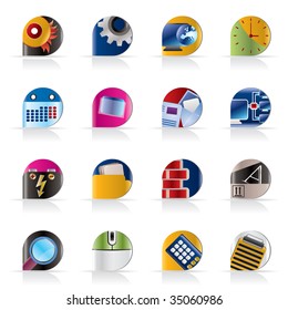 Computer, mobile phone and Internet icons -  Vector Icon Set