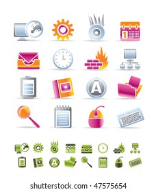 Computer, mobile phone and Internet icons -  Vector Icon Set