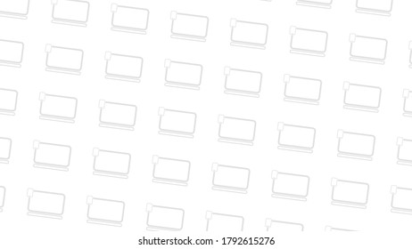 Computer and mobile phone on white background