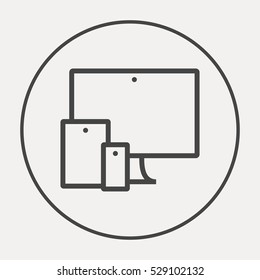 computer mobile phone tablet  isolated minimal icon. digital graph line vector icon for websites and mobile minimalistic flat design.