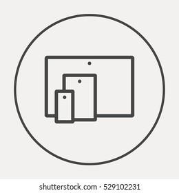 computer mobile phone tablet  isolated minimal icon. digital graph line vector icon for websites and mobile minimalistic flat design.