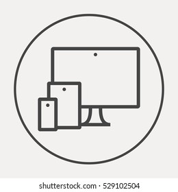 computer mobile phone tablet  isolated minimal icon. digital graph line vector icon for websites and mobile minimalistic flat design.