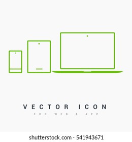computer mobile phone tablet  isolated minimal icon. digital graph line vector icon for websites and mobile minimalistic flat design.
