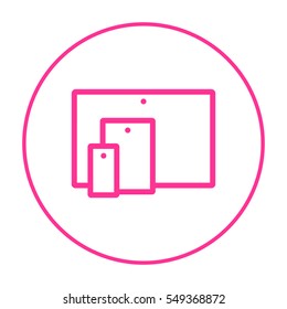 computer mobile phone tablet  isolated minimal icon. digital graph line vector icon for websites and mobile minimalistic flat design.