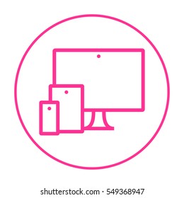 computer mobile phone tablet  isolated minimal icon. digital graph line vector icon for websites and mobile minimalistic flat design.