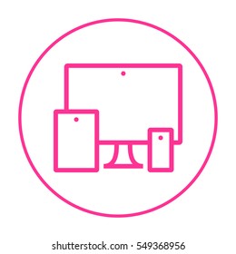 computer mobile phone tablet  isolated minimal icon. digital graph line vector icon for websites and mobile minimalistic flat design.