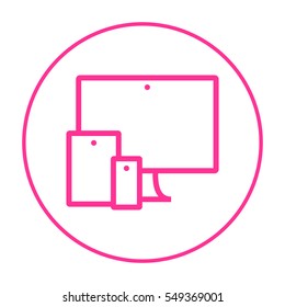 computer mobile phone tablet  isolated minimal icon. digital graph line vector icon for websites and mobile minimalistic flat design.