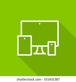 computer mobile phone tablet  isolated minimal icon. digital graph line vector icon for websites and mobile minimalistic flat design.