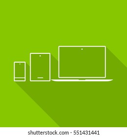 computer mobile phone tablet  isolated minimal icon. digital graph line vector icon for websites and mobile minimalistic flat design.