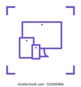 computer mobile phone tablet  isolated minimal icon. digital graph line vector icon for websites and mobile minimalistic flat design.